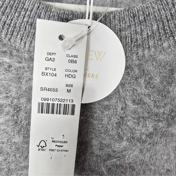 J. Crew Gray Brushed Cashmere Relaxed Oversized Crewneck Sweater - Picture 5 of 8